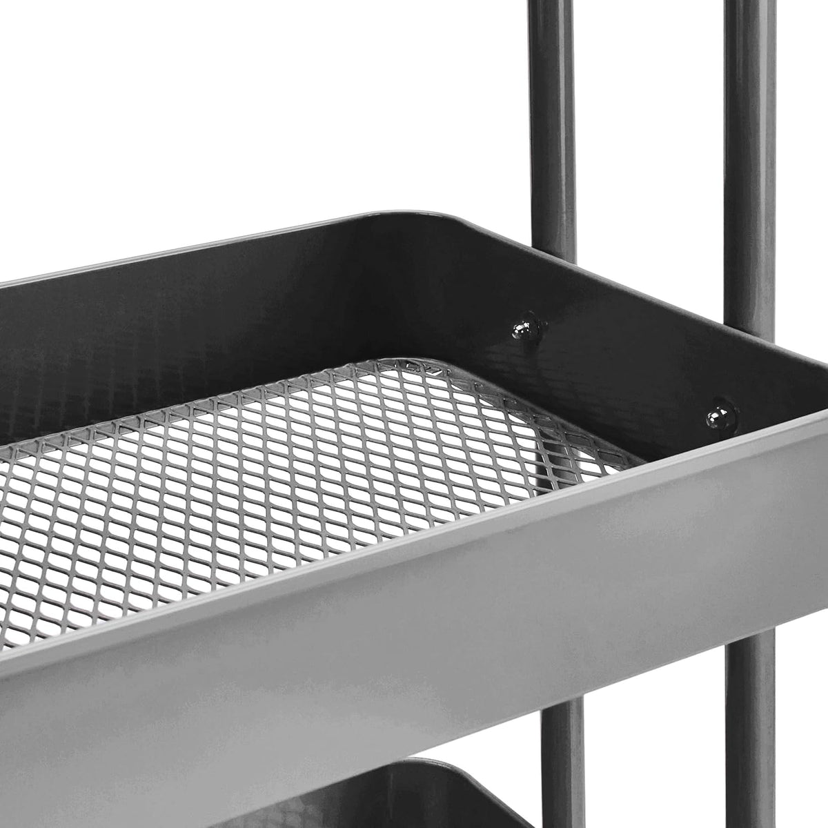 3-Tier Rolling Utility Cart, Storage Organizer, Lockable Wheels, Multifunctional Storage, Portable Mobile Shelving Unit, White