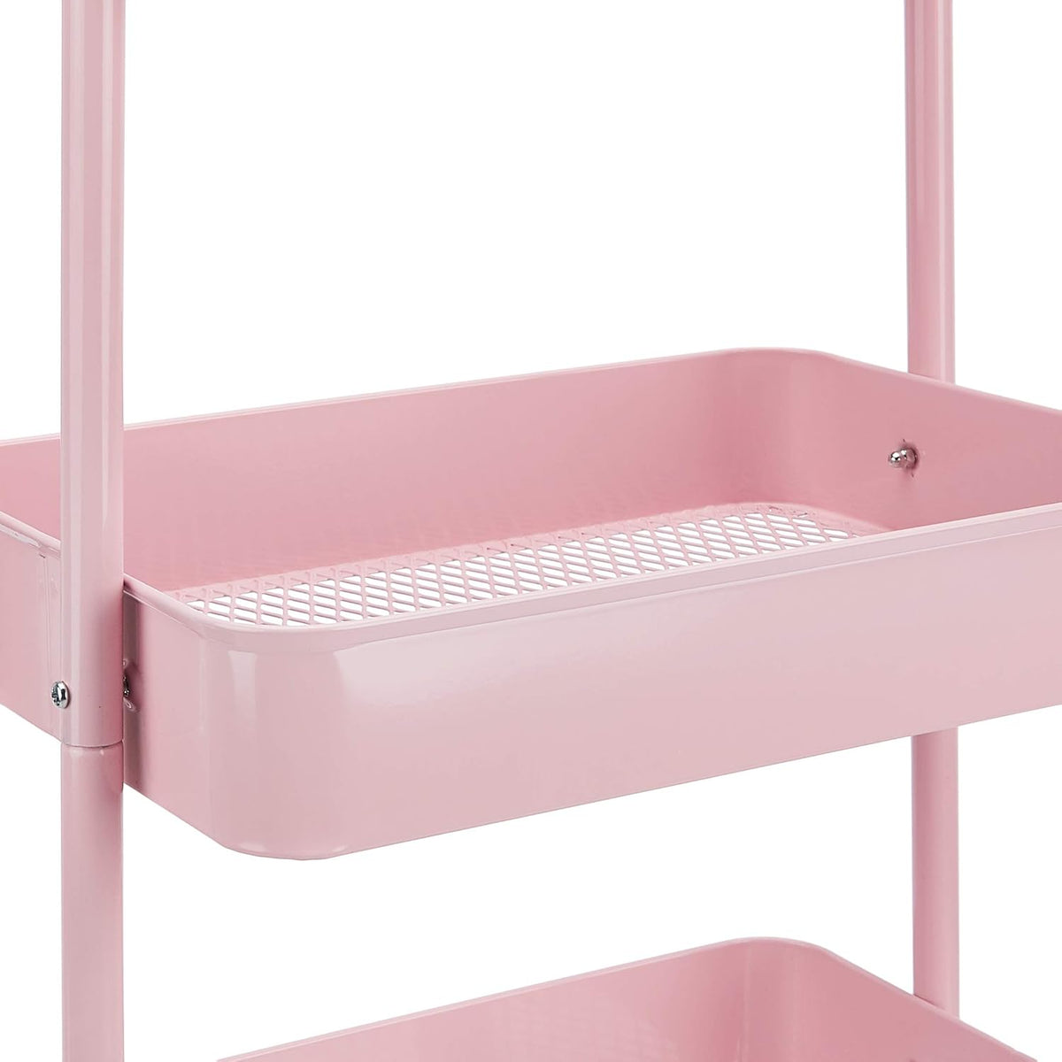 3-Tier Rolling Utility Cart, Storage Organizer, Lockable Wheels, Multifunctional Storage, Portable Mobile Shelving Unit, White