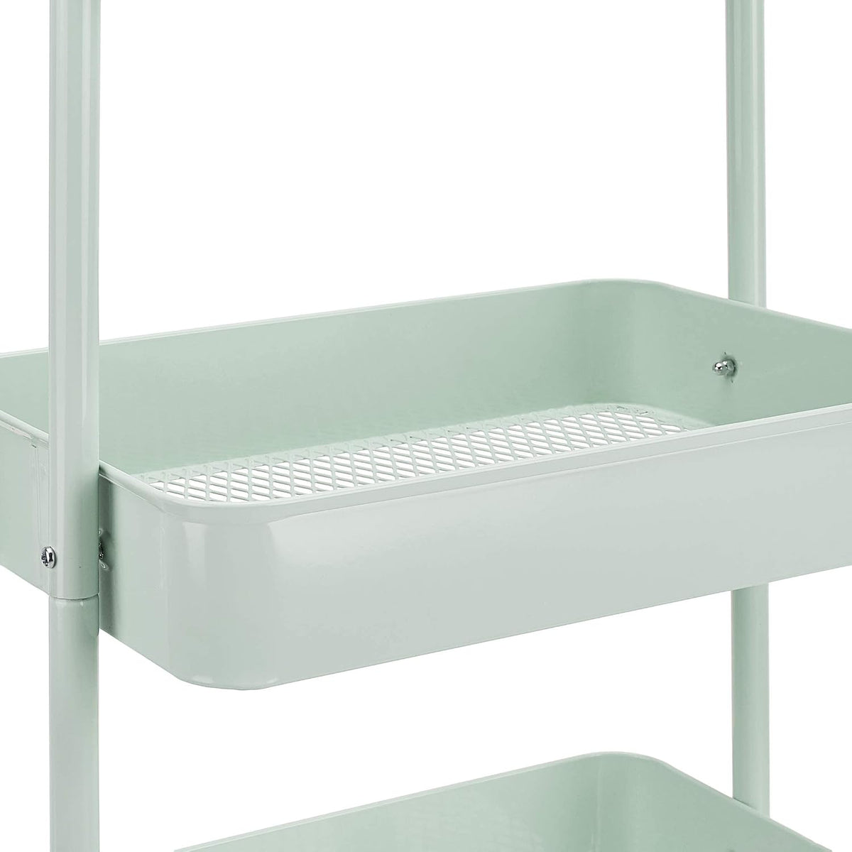 3-Tier Rolling Utility Cart, Storage Organizer, Lockable Wheels, Multifunctional Storage, Portable Mobile Shelving Unit, White