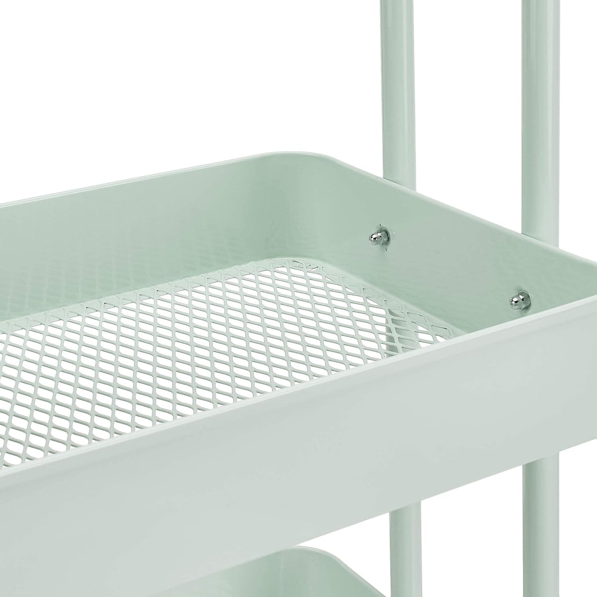 3-Tier Rolling Utility Cart, Storage Organizer, Lockable Wheels, Multifunctional Storage, Portable Mobile Shelving Unit, White