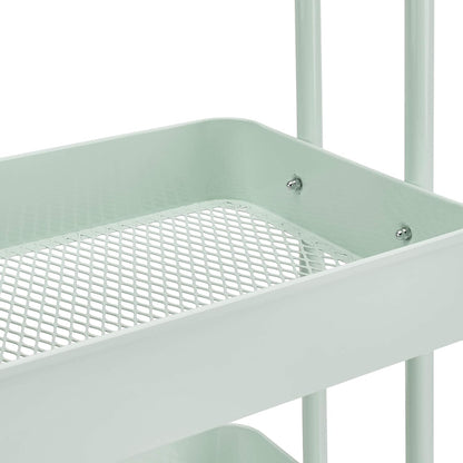 3-Tier Rolling Utility Cart, Storage Organizer, Lockable Wheels, Multifunctional Storage, Portable Mobile Shelving Unit, White
