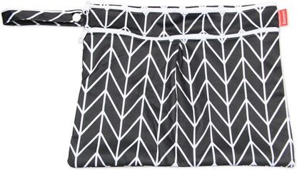 3pcs Travel Cloth Diaper Wet Dry Bag with Handle, Gray Arrows