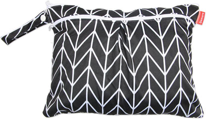 3pcs Travel Cloth Diaper Wet Dry Bag with Handle, Gray Arrows