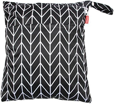 3pcs Travel Cloth Diaper Wet Dry Bag with Handle, Gray Arrows