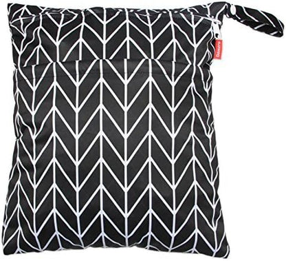 3pcs Travel Cloth Diaper Wet Dry Bag with Handle, Gray Arrows