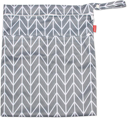 3pcs Travel Cloth Diaper Wet Dry Bag with Handle, Gray Arrows
