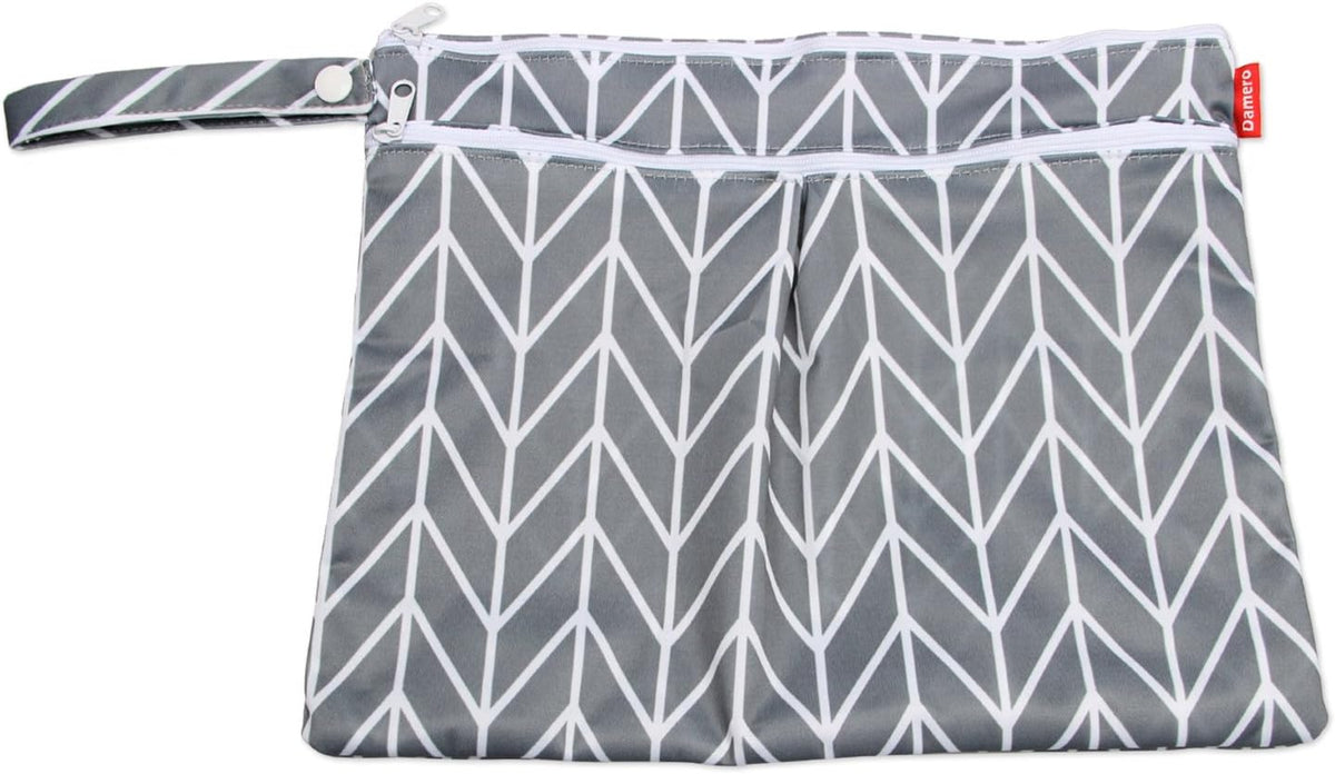 3pcs Travel Cloth Diaper Wet Dry Bag with Handle, Gray Arrows