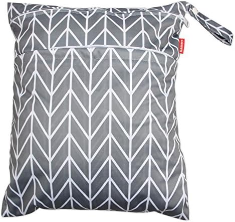 3pcs Travel Cloth Diaper Wet Dry Bag with Handle, Gray Arrows