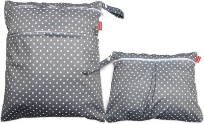 3pcs Travel Cloth Diaper Wet Dry Bag with Handle, Gray Arrows