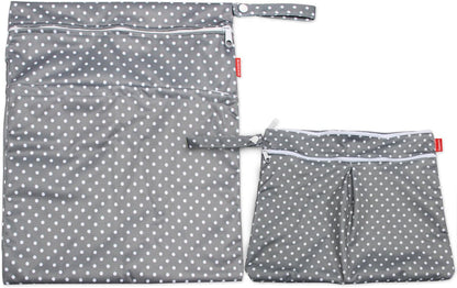 3pcs Travel Cloth Diaper Wet Dry Bag with Handle, Gray Arrows