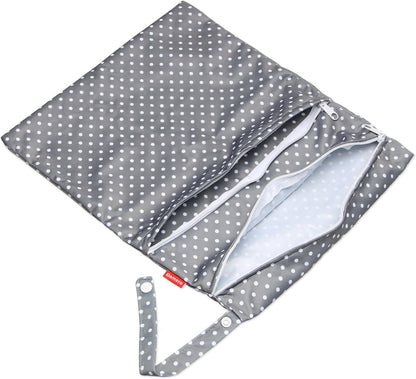 3pcs Travel Cloth Diaper Wet Dry Bag with Handle, Gray Arrows