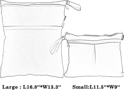 3pcs Travel Cloth Diaper Wet Dry Bag with Handle, Gray Arrows