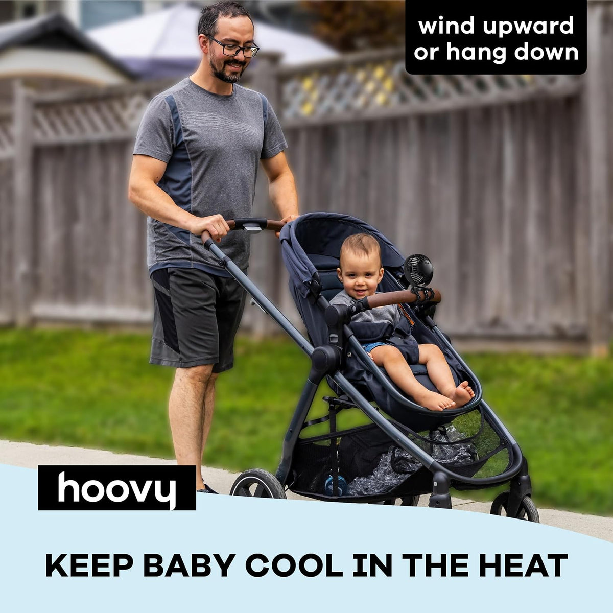 Stroller Fan with Flexible Tripod Legs – Portable Rechargeable Baby Fan, 360° Rotating Clip-On Fan for Stroller, Car Seat & Crib, 3-Speed Adjustable Cooling – Black