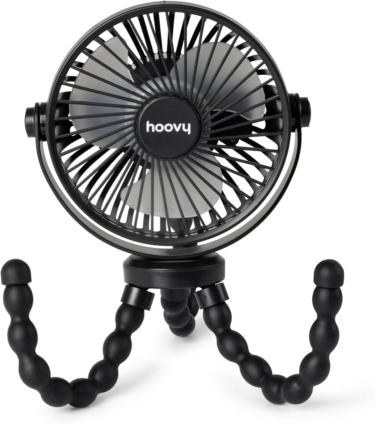 Stroller Fan with Flexible Tripod Legs – Portable Rechargeable Baby Fan, 360° Rotating Clip-On Fan for Stroller, Car Seat & Crib, 3-Speed Adjustable Cooling – Black
