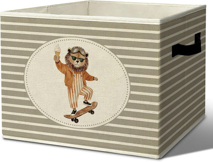 Rustic Where the Wild Ones Play Storage Bins Boxes with Handles - Colors B