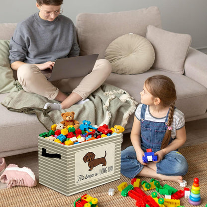 Rustic Where the Wild Ones Play Storage Bins Boxes with Handles - Colors B
