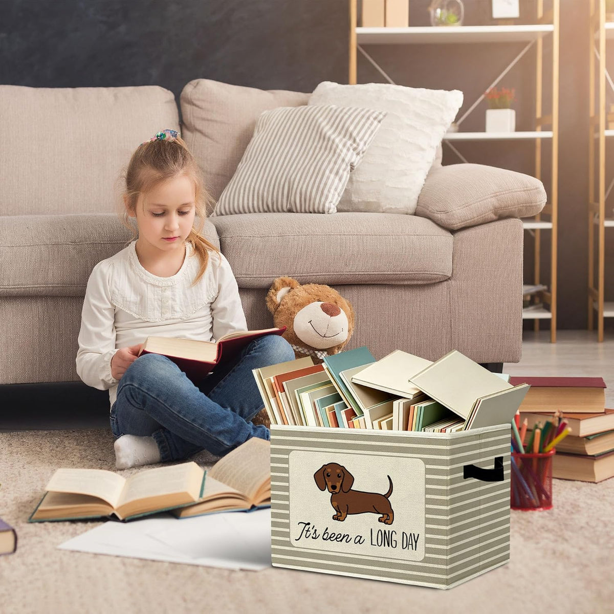 Rustic Where the Wild Ones Play Storage Bins Boxes with Handles - Colors B