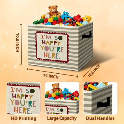 Rustic Where the Wild Ones Play Storage Bins Boxes with Handles - Colors B