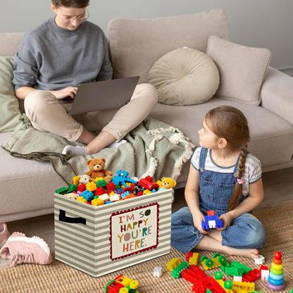 Rustic Where the Wild Ones Play Storage Bins Boxes with Handles - Colors B