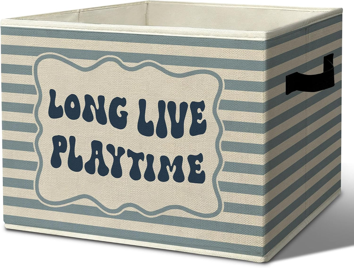 Rustic Where the Wild Ones Play Storage Bins Boxes with Handles - Colors B