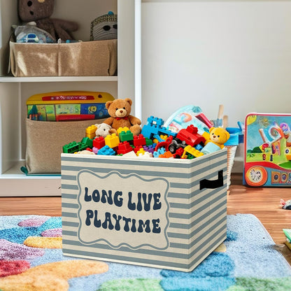 Rustic Where the Wild Ones Play Storage Bins Boxes with Handles - Colors B