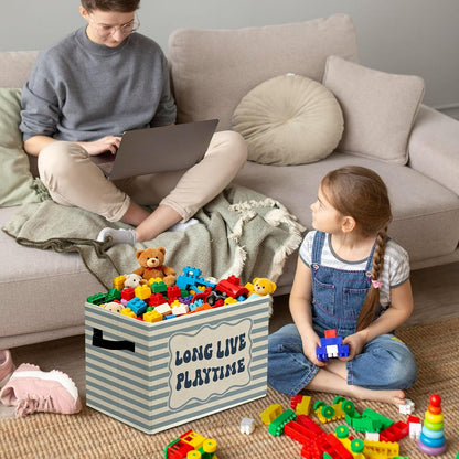 Rustic Where the Wild Ones Play Storage Bins Boxes with Handles - Colors B