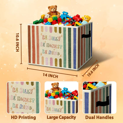 Rustic Where the Wild Ones Play Storage Bins Boxes with Handles - Colors B