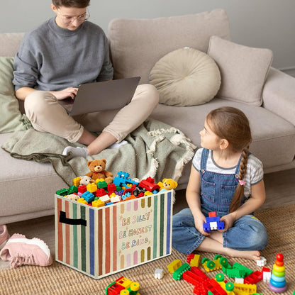 Rustic Where the Wild Ones Play Storage Bins Boxes with Handles - Colors B