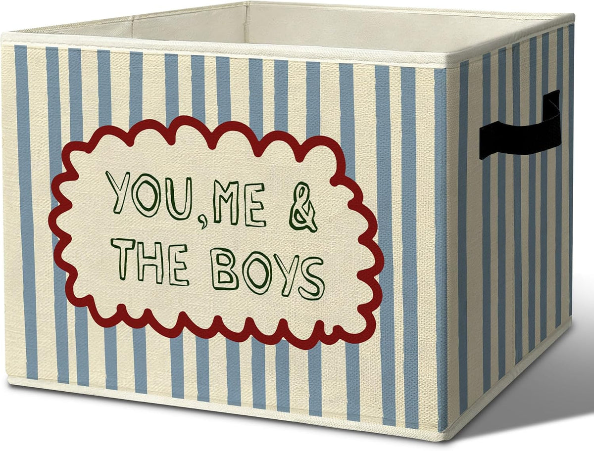 Rustic Where the Wild Ones Play Storage Bins Boxes with Handles - Colors B