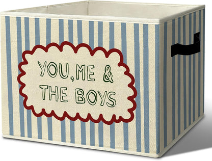 Rustic Where the Wild Ones Play Storage Bins Boxes with Handles - Colors B