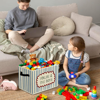 Rustic Where the Wild Ones Play Storage Bins Boxes with Handles - Colors B