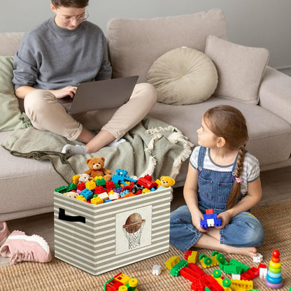 Rustic Where the Wild Ones Play Storage Bins Boxes with Handles - Colors B