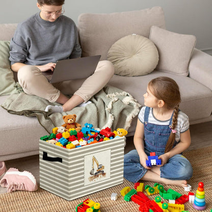 Rustic Where the Wild Ones Play Storage Bins Boxes with Handles - Colors B