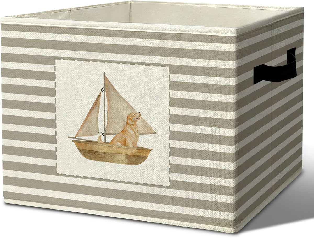 Rustic Where the Wild Ones Play Storage Bins Boxes with Handles - Colors B