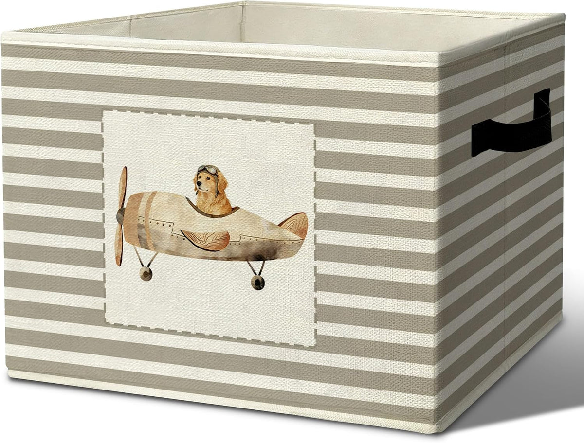 Rustic Where the Wild Ones Play Storage Bins Boxes with Handles - Colors B