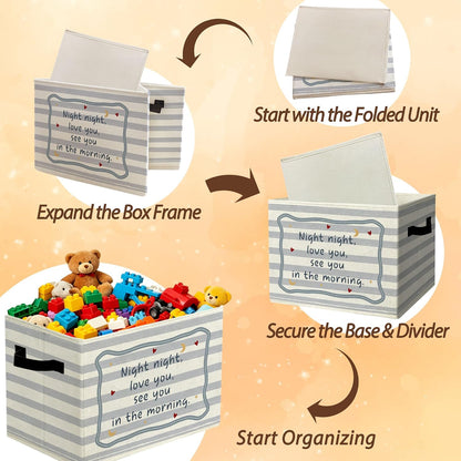 Rustic Where the Wild Ones Play Storage Bins Boxes with Handles - Colors B
