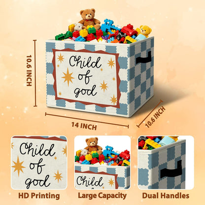 Rustic Where the Wild Ones Play Storage Bins Boxes with Handles - Colors B