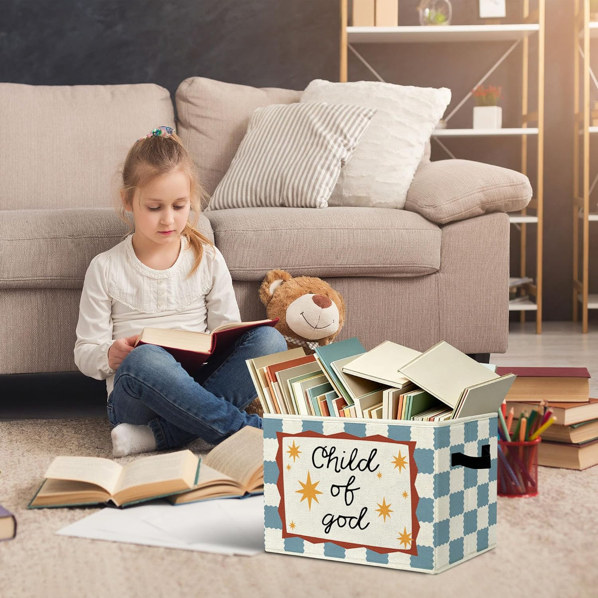 Rustic Where the Wild Ones Play Storage Bins Boxes with Handles - Colors B