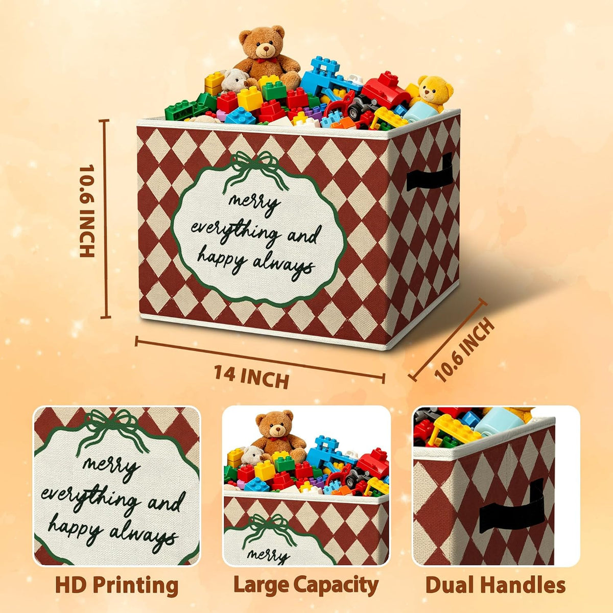 Rustic Where the Wild Ones Play Storage Bins Boxes with Handles - Colors B