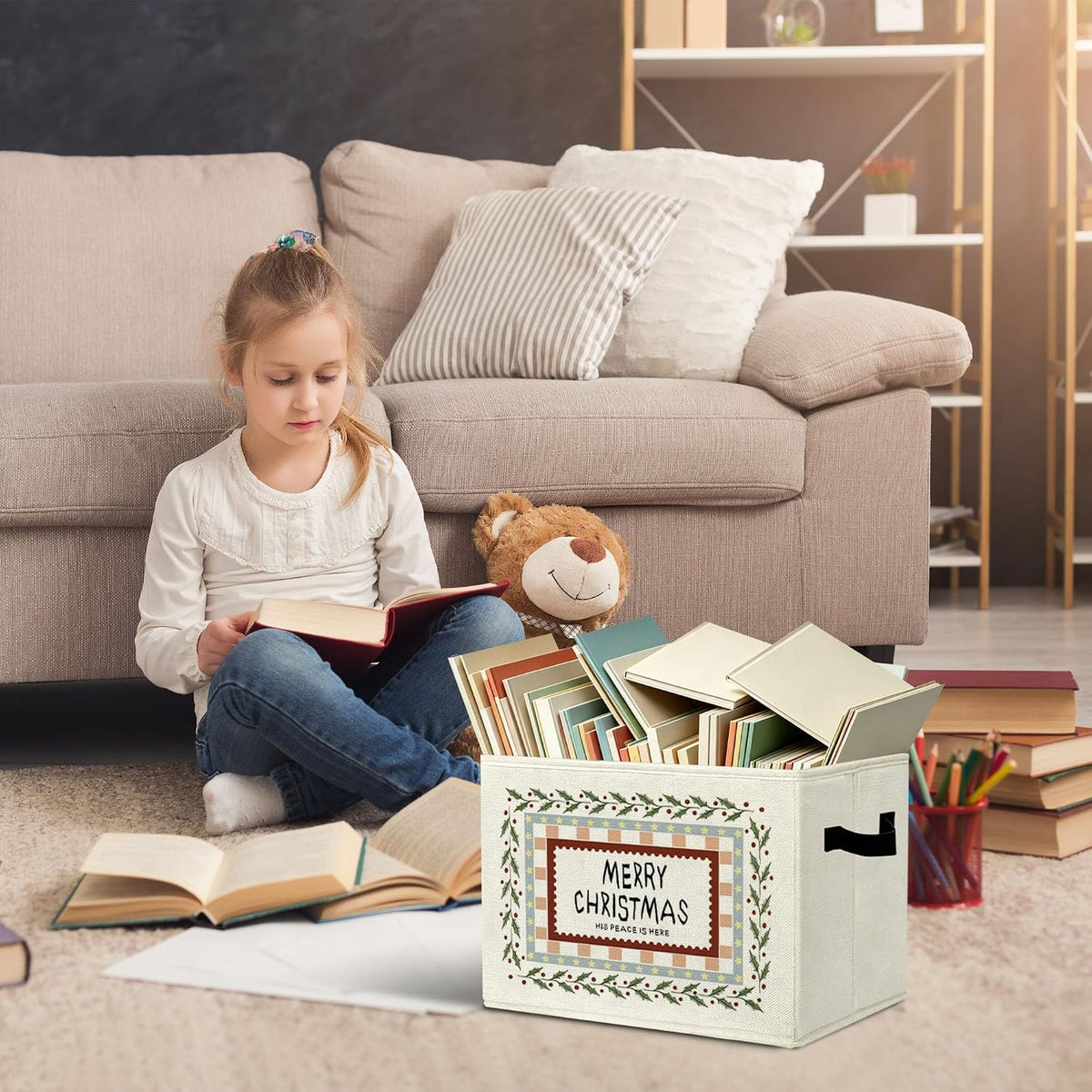 Rustic Where the Wild Ones Play Storage Bins Boxes with Handles - Colors B