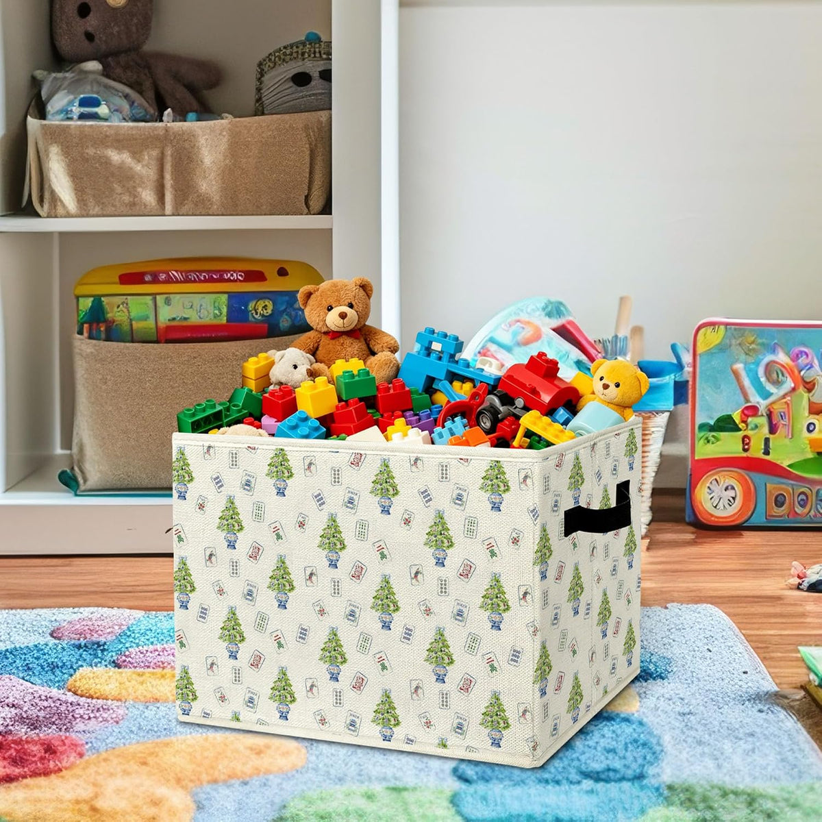 Rustic Where the Wild Ones Play Storage Bins Boxes with Handles - Colors B