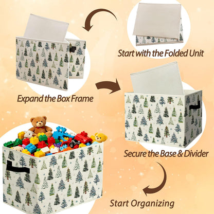 Rustic Where the Wild Ones Play Storage Bins Boxes with Handles - Colors B