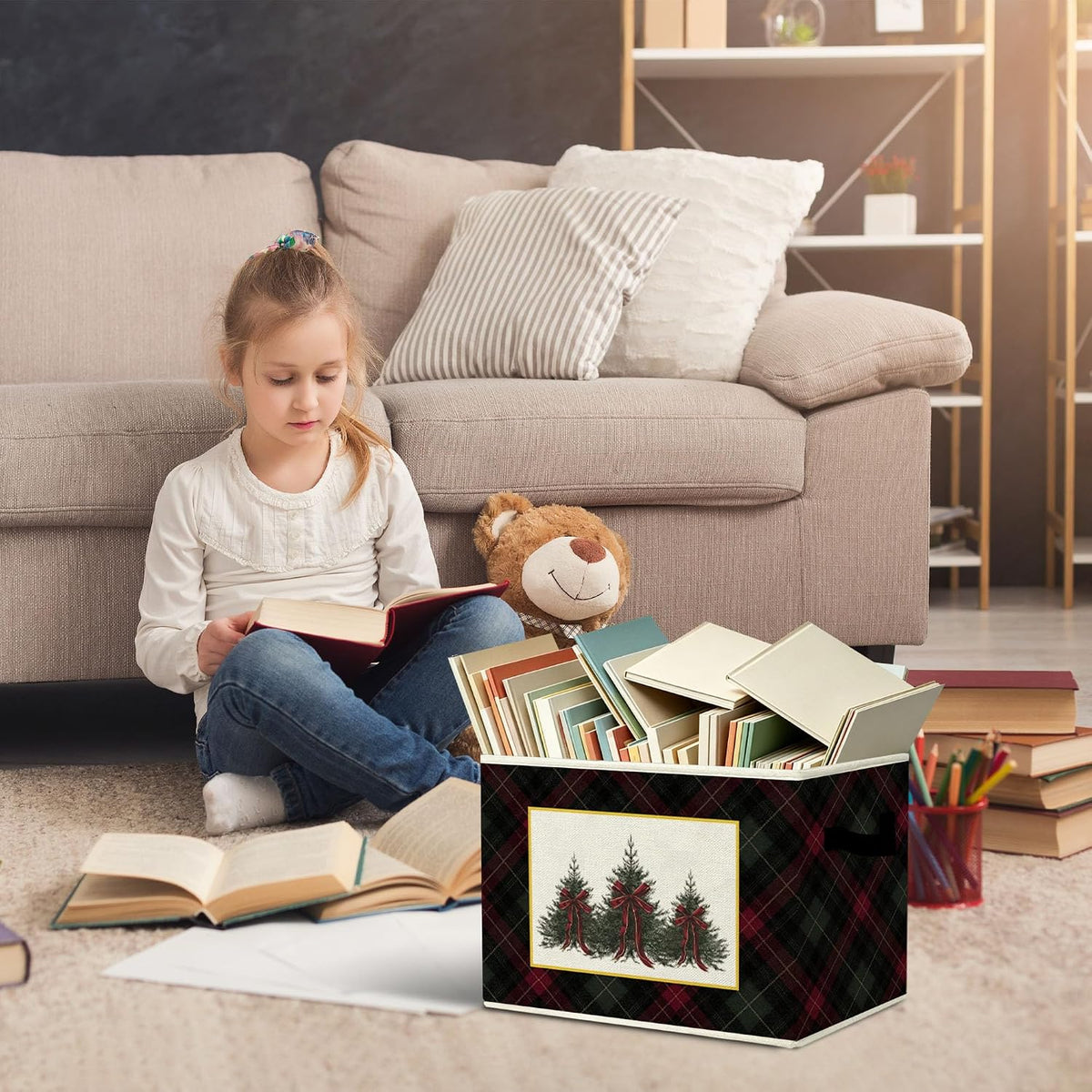 Rustic Where the Wild Ones Play Storage Bins Boxes with Handles - Colors B