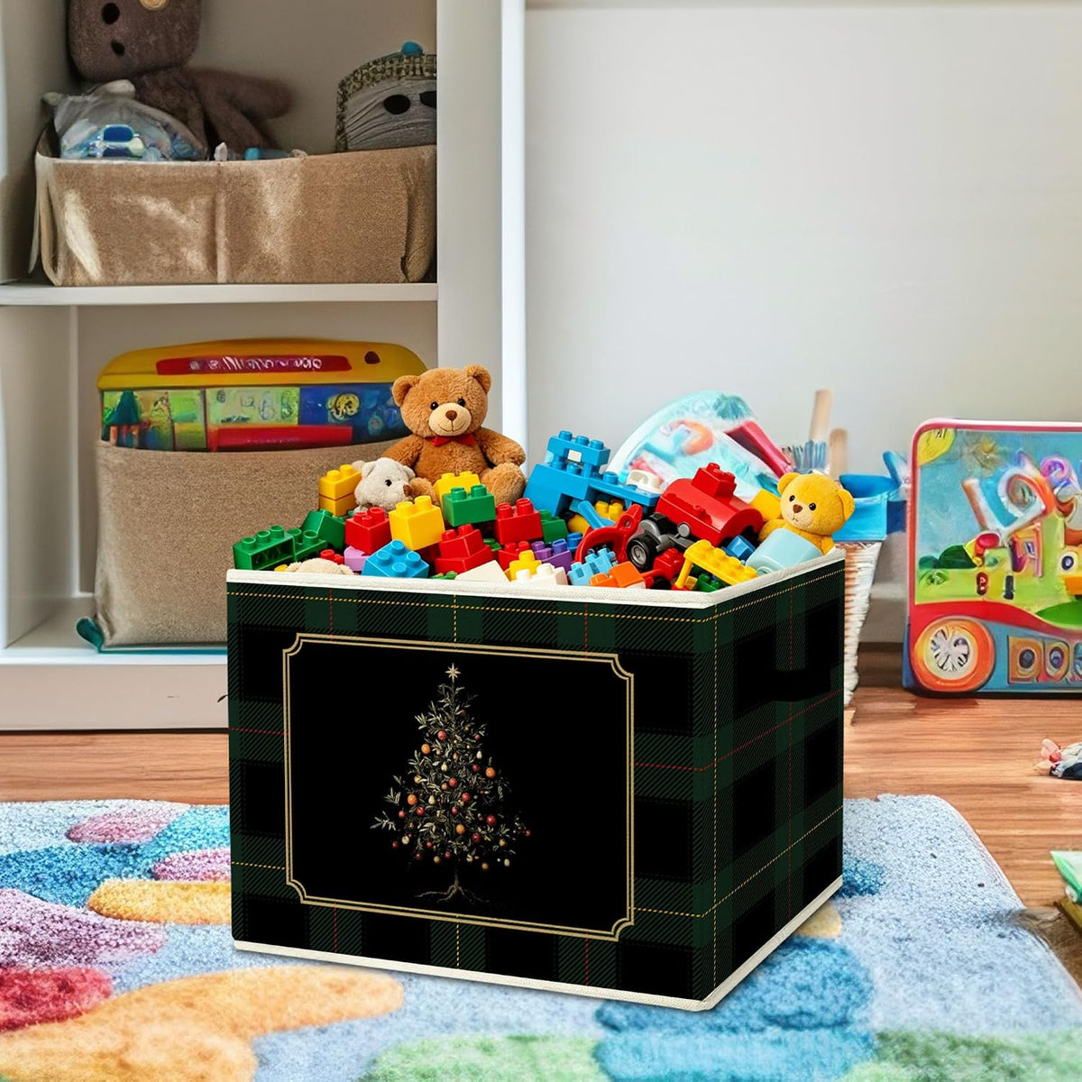 Rustic Where the Wild Ones Play Storage Bins Boxes with Handles - Colors B
