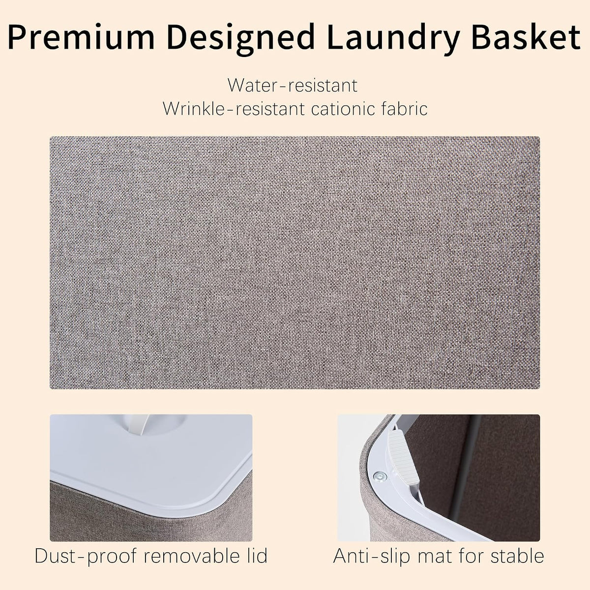 Laundry Hamper with Lid, 2 Compartment Sorter for Bedroom