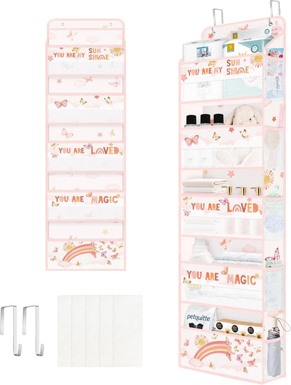 Over the Door Organizer Diaper Toy Nursery Hanging Shelf, Rainbow