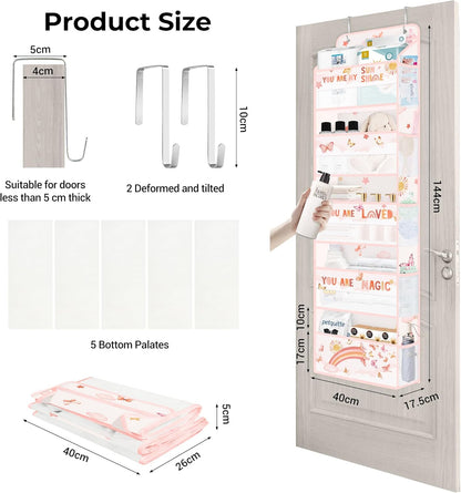 Over the Door Organizer Diaper Toy Nursery Hanging Shelf, Rainbow