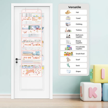 Over the Door Organizer Diaper Toy Nursery Hanging Shelf, Rainbow