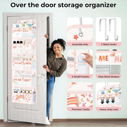 Over the Door Organizer Diaper Toy Nursery Hanging Shelf, Rainbow