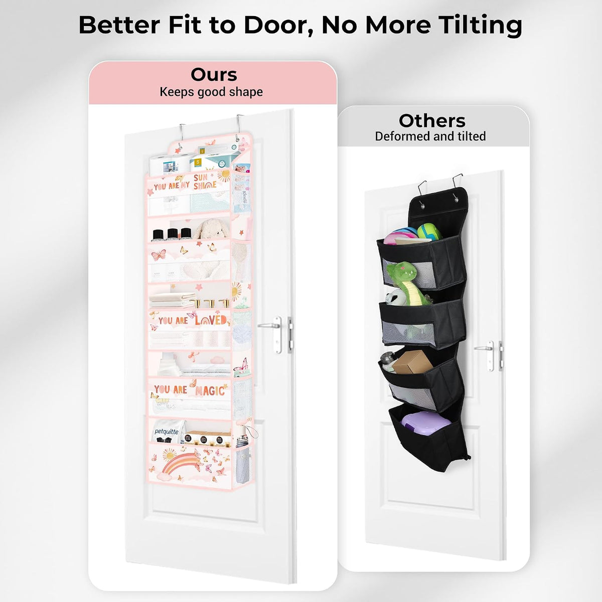 Over the Door Organizer Diaper Toy Nursery Hanging Shelf, Rainbow
